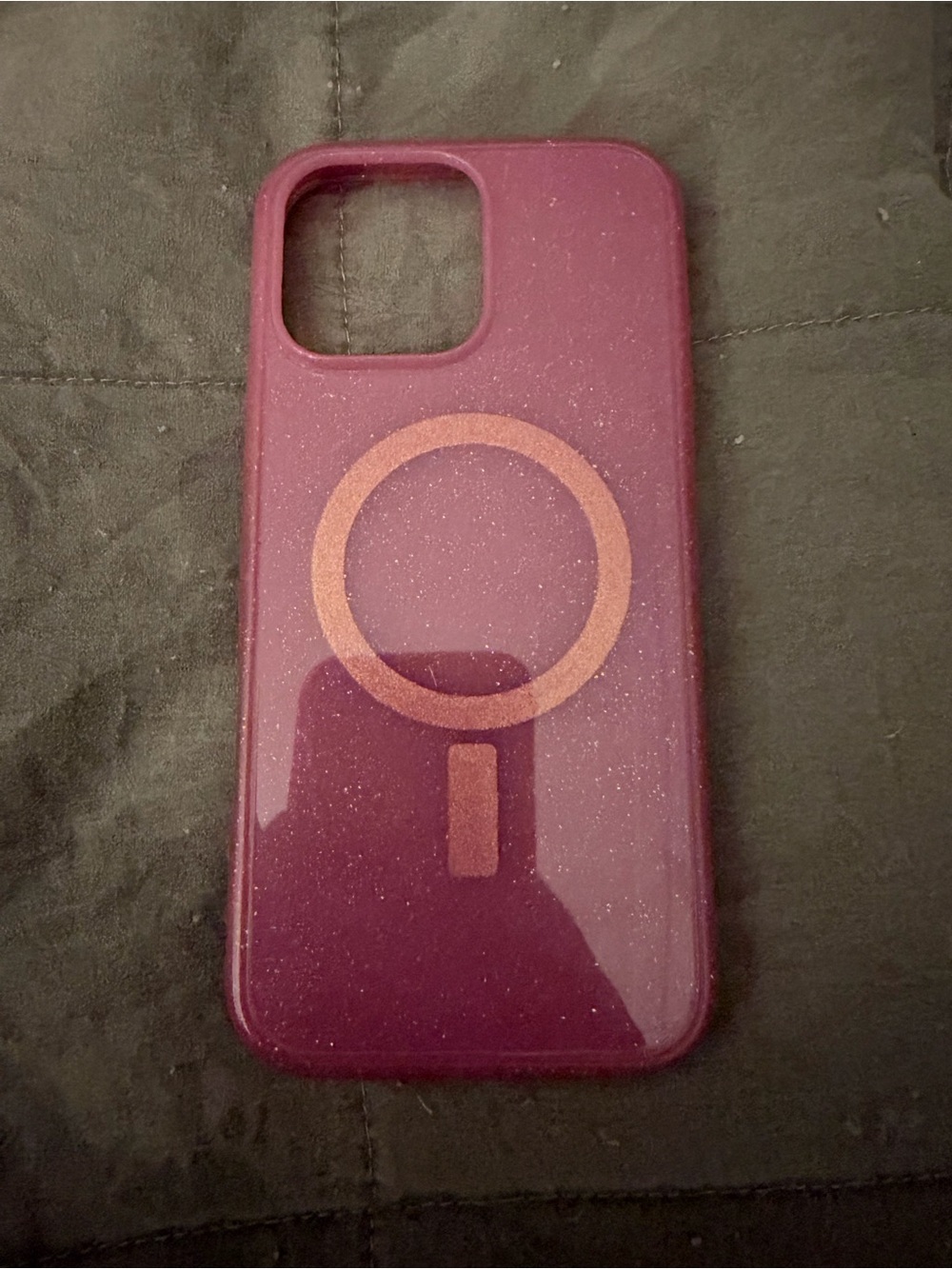 Magenta Glitter MagSafe-Compatible iPhone 16 pro max otter box case